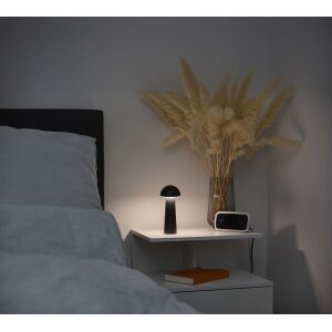 Moderne LED Tischleuchte in Pilzform im 3er-Set für den Innen- und Außenbereich stufenlos dimmbar Pilz schwarz