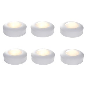 LED Spots 6er Set Beleuchtung Set bis zu 35 Stunden Laufzeit Unterbau Küchenlampe - 6er AA-Batterien