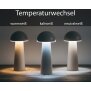 Moderne LED Tischleuchte in Pilzform im 3er-Set für den Innen- und Außenbereich stufenlos dimmbar Pilz taupe