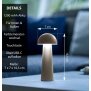 Moderne LED Tischleuchte in Pilzform im 3er-Set für den Innen- und Außenbereich stufenlos dimmbar Pilz taupe