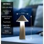 Moderne LED Tischleuchte in Pilzform im 3er-Set für den Innen- und Außenbereich stufenlos dimmbar Zelt taupe