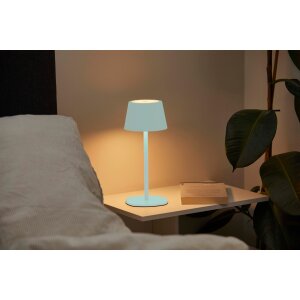 B-Ware Northpoint 3in1 LED Tischlampe Flaschenleuchte max. 45cm hoch mit 3000mAh Akku 200lm warmweißes Licht (3000K) stufenlos dimmbar für Innen und Außen Babyblau