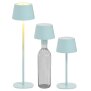 B-Ware Northpoint 3in1 LED Tischlampe Flaschenleuchte max. 45cm hoch mit 3000mAh Akku 200lm warmweißes Licht (3000K) stufenlos dimmbar für Innen und Außen Babyblau