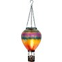 B-Ware Northpoint LED Solar Laterne XL Heißluftballon Windlicht Metall-Gestell Kunststoff ca. 58 cm hoch Außenbereich Dekoration Garten Solarpanel Regenbogenfächer
