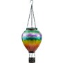 B-Ware Northpoint LED Solar Laterne XL Heißluftballon Windlicht Metall-Gestell Kunststoff ca. 58 cm hoch Außenbereich Dekoration Garten Solarpanel Regenbogenfächer