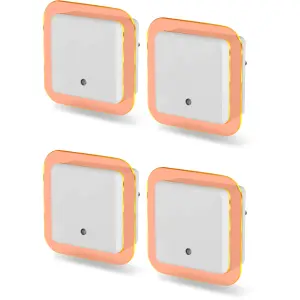 LED Nachtlicht Bernsteinweißes Licht (1500-1800K) 4 Stk. Eckig - 4 Stk. Eckig mit 2 USB Anschlüssen