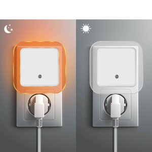 LED Nachtlicht Bernsteinweißes Licht (1500-1800K) 4 Stk. Eckig - 4 Stk. Eckig mit 2 USB Anschlüssen