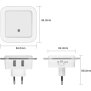 LED Nachtlicht Bernsteinweißes Licht (1500-1800K) 4 Stk. Eckig - 4 Stk. Eckig mit 2 USB Anschlüssen