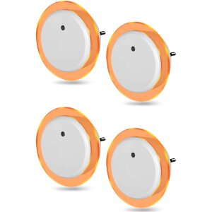 LED Nachtlicht Bernsteinweißes Licht (1500-1800K) 4 Stk. Rund - 4 Stk. Rund mit 2 USB Anschlüssen