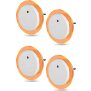 LED Nachtlicht Bernsteinweißes Licht (1500-1800K) 4 Stk. Rund - 4 Stk. Rund mit 2 USB Anschlüssen