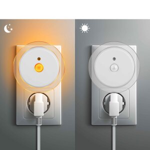 LED Nachtlicht Bernsteinweißes Licht (1500-1800K) 4 Stk. Rund mit - 4 Stk. Rund mit Bewegungsmelder
