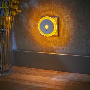 LED Nachtlicht Bernsteinweißes Licht (1500-1800K) 4 Stk. Rund mit - 4 Stk. Rund mit Bewegungsmelder