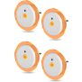 LED Nachtlicht Bernsteinweißes Licht (1500-1800K) 4 Stk. Rund mit - 4 Stk. Rund mit Bewegungsmelder