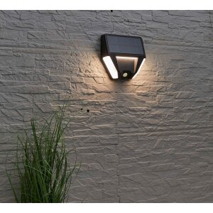 B-Ware LED Wandleuchte Solar Außenbereich Dämmerungssensor 45 Auslösungen Nachtlicht
 Hexagon