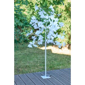 LED Baum mit 120 weißen Blüten Wunderschönes warmweißes Licht 150m Höhe Timer Integriert 5m
