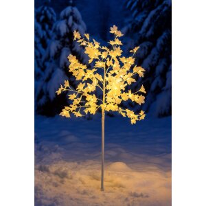 LED Baum mit 120 weißen Blüten Wunderschönes warmweißes Licht 150m Höhe Timer Integriert 5m