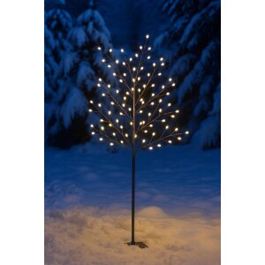 Dekorativer LED Baum mit 150 warmweißen LEDs Höhe 150 cm mit Timer 6 Stunden An 18 Stunden Aus 5 m
