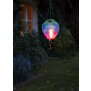 B-Ware LED Solar Laterne XL Heißluftballon Windlicht Metall-Gestell Kunststoff ca. 58 cm hoch Außenbereich Dekoration Garten Solarpanel Türkis Lila