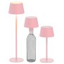 B-Ware Northpoint 3in1 LED Tischlampe Flaschenleuchte max. 45cm hoch mit 3000mAh Akku 200lm warmweißes Licht (3000K) stufenlos dimmbar für Innen und Außen Pink