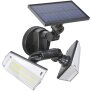 B-Ware LED Strahler mit Solar Panel Außen mit Hochfrequenz Bewegungsmelder, Solar Panel Monokristallin, 2W Lichtfarbe 4000K, 3000mAh Li-Ionen Akku, Helligkeitssensor, 180° Schwenkbar