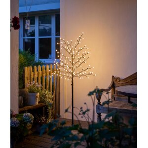 B-Ware Dekorativer LED Baum mit 150 warmweißen LEDs Höhe 150 cm mit Timer 6 Stunden An 18 Stunden