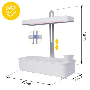 LED Hydroponisches Anzuchtsystem Pflanzenleuchte Gewächslampe 20W 1350 Lumen 11 Zuchtkörbe