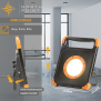 B-Ware Northpoint LED Baustrahler Arbeitsstrahler 50W mit stabilem Standgestell 2x rückseitige Steckdose 5m Kabel 4000K neutralweiß Ein/Aus Schalter