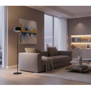 Akku LED Stehleuchte dimmbar kabellos höhenverstellbar bis 120cm warmweiß Stehlampe In - schwarz