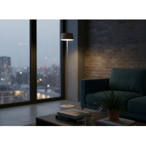 Akku LED Stehleuchte dimmbar kabellos höhenverstellbar bis 120cm warmweiß Stehlampe In- und - beige