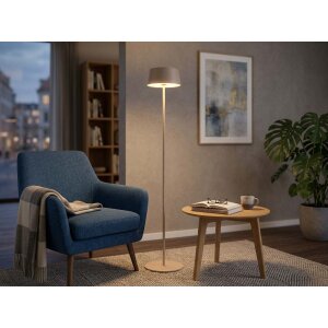 Akku LED Stehleuchte dimmbar kabellos höhenverstellbar bis 120cm warmweiß Stehlampe In- und - beige