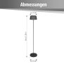 LED Solar Stehleuchte Stehlampe dimmbar höhenverstellbar Dämmerungssensor Metall Garten - schwarz