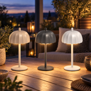 LED Akku Tischlampe Umbrella 2er Set stufenlos dimmbar Touch IP44 warmweiß 2700K