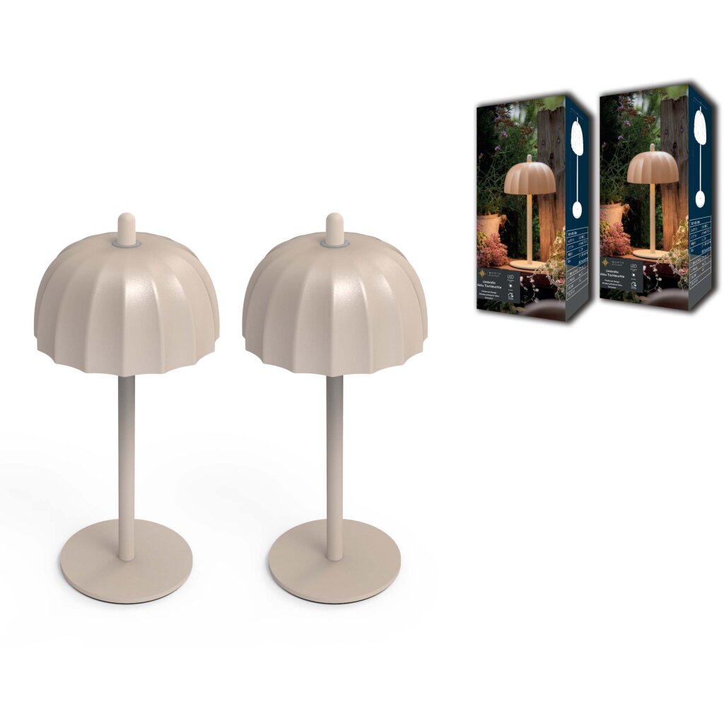 Northpoint LED Umbrella Tischlampe Akku dimmbar Touch Outdoor Indoor