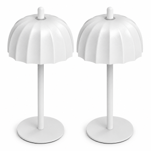 LED Akku Tischlampe Umbrella 2er Set stufenlos dimmbar Touch IP44 warmweiß 2700K