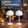 LED Akku Tischlampe Umbrella 2er Set stufenlos dimmbar Touch IP44 warmweiß 2700K