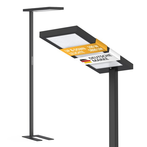LED Stehlampe 100W mit Bewegungsmelder & Touchsteuerung  5800 Lumen, 4000K - schwarz