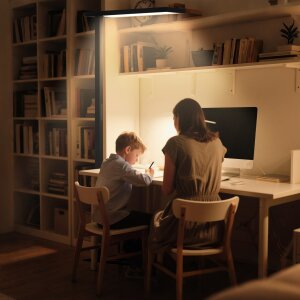 LED Stehlampe 100W mit Bewegungsmelder & Touchsteuerung  5800 Lumen, 4000K - schwarz