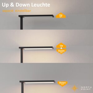 LED Stehlampe 100W mit Bewegungsmelder & Touchsteuerung  5800 Lumen, 4000K - schwarz