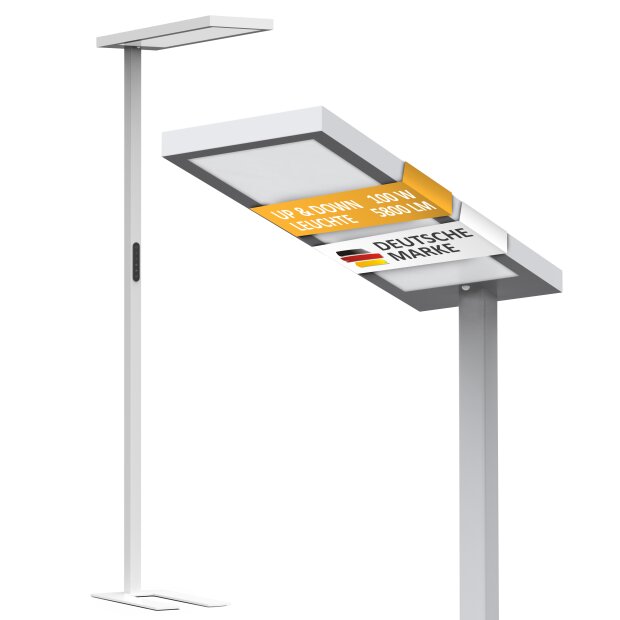 LED Stehlampe 100W mit Bewegungsmelder & Touchsteuerung  195cm hoch 5800 Lumen, 4000K - weiß