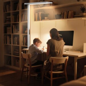 LED Stehlampe 100W mit Bewegungsmelder & Touchsteuerung  195cm hoch 5800 Lumen, 4000K - weiß