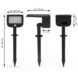 LED Solar Strahler Fluter Sicherheitsleuchte mit Funk-Aktivierung Bewegungsmelder - 3