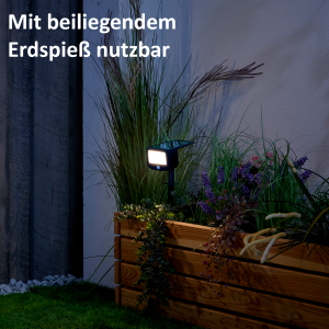 LED Solar Strahler Fluter Sicherheitsleuchte mit Funk-Aktivierung Bewegungsmelder - 3
