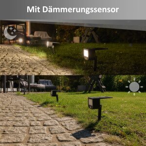 LED Solar Strahler Fluter Sicherheitsleuchte mit Funk-Aktivierung Bewegungsmelder - 6