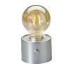Vintage Akku Glühbirne Edison LED Tischlampe USB-C dimmbar mit Drehschalter  moderne Dekoration Silber matt