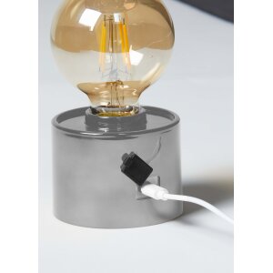 Vintage Akku Glühbirne Edison LED Tischlampe USB-C dimmbar mit Drehschalter  moderne Dekoration 2x Silber matt