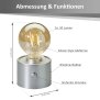 Vintage Akku Glühbirne Edison LED Tischlampe USB-C dimmbar mit Drehschalter  moderne Dekoration 2x Silber matt
