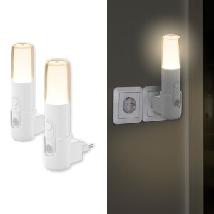 LED Orientierungsleuchte mit Bewegungsmelder  Nachtlicht mit Induktionsladung - Rund 2er-Set