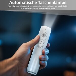 LED Orientierungsleuchte mit Bewegungsmelder  Nachtlicht mit Induktionsladung - Rund 2er-Set