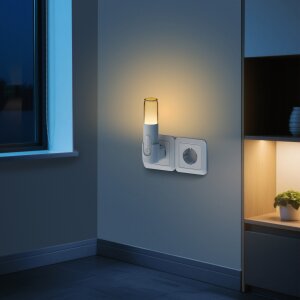 LED Orientierungsleuchte mit Bewegungsmelder  Nachtlicht mit Induktionsladung - Rund 2er-Set