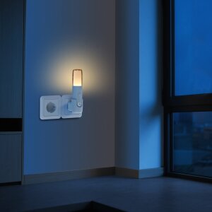 LED Orientierungsleuchte mit Bewegungsmelder  Nachtlicht mit Induktionsladung - Rund 2er-Set